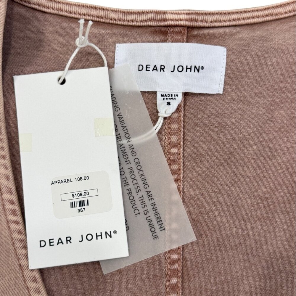 Dear John Denim Riveter Nicole Jumpsuit With Belt Pinkish Tan Womens Size S NEW - Picture 3 of 6